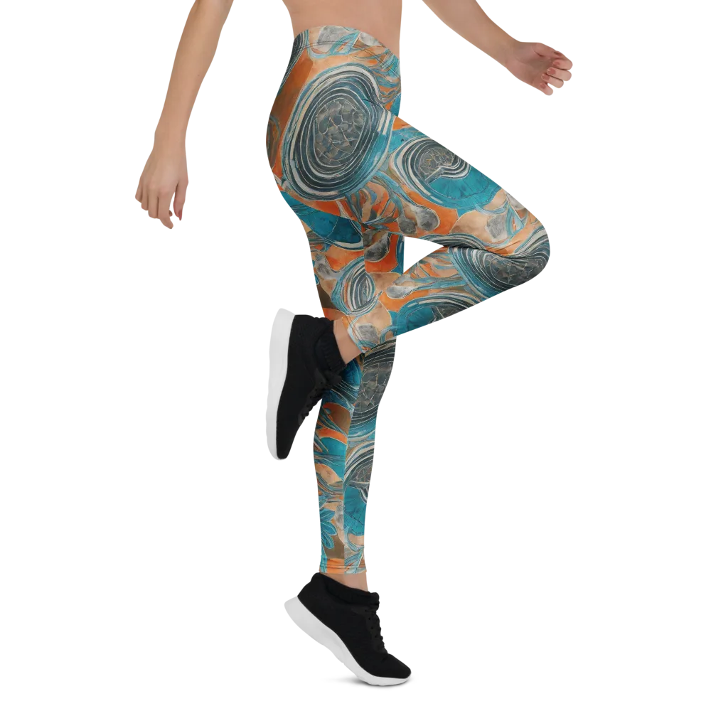 Turquoise Undertow on Leggings — Right
