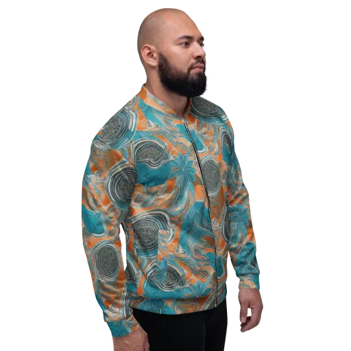 Turquoise Undertow on a Bomber Jacket