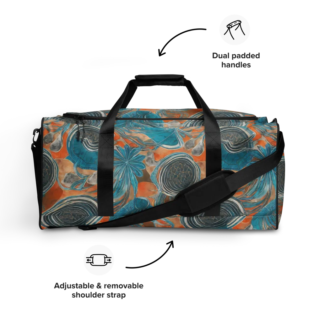 Turquoise Undertow on Duffle Bag — Front