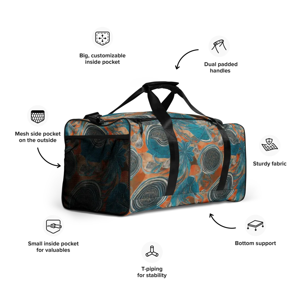 Turquoise Undertow on Duffle Bag — Right Front