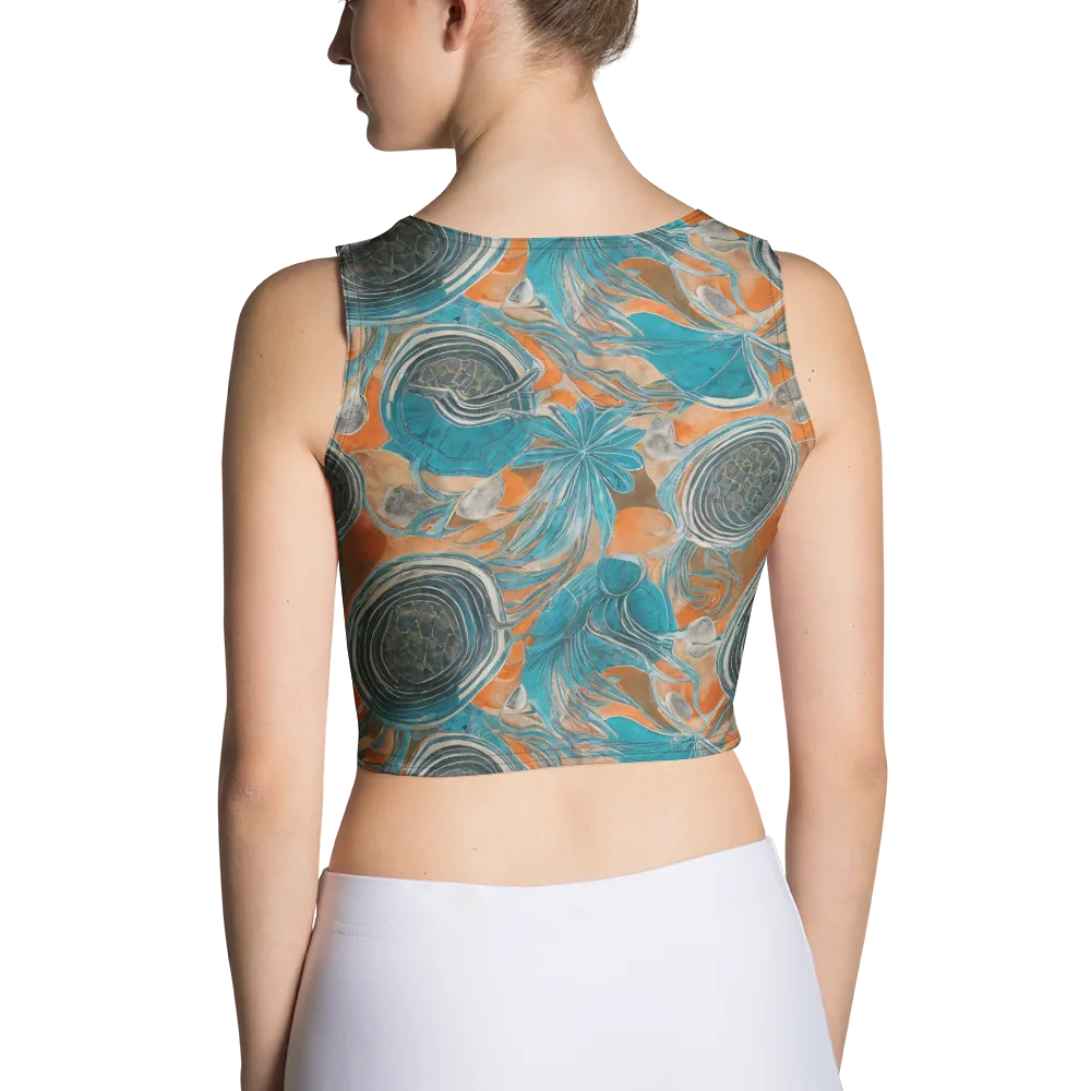 Turquoise Undertow on Crop Top — Back