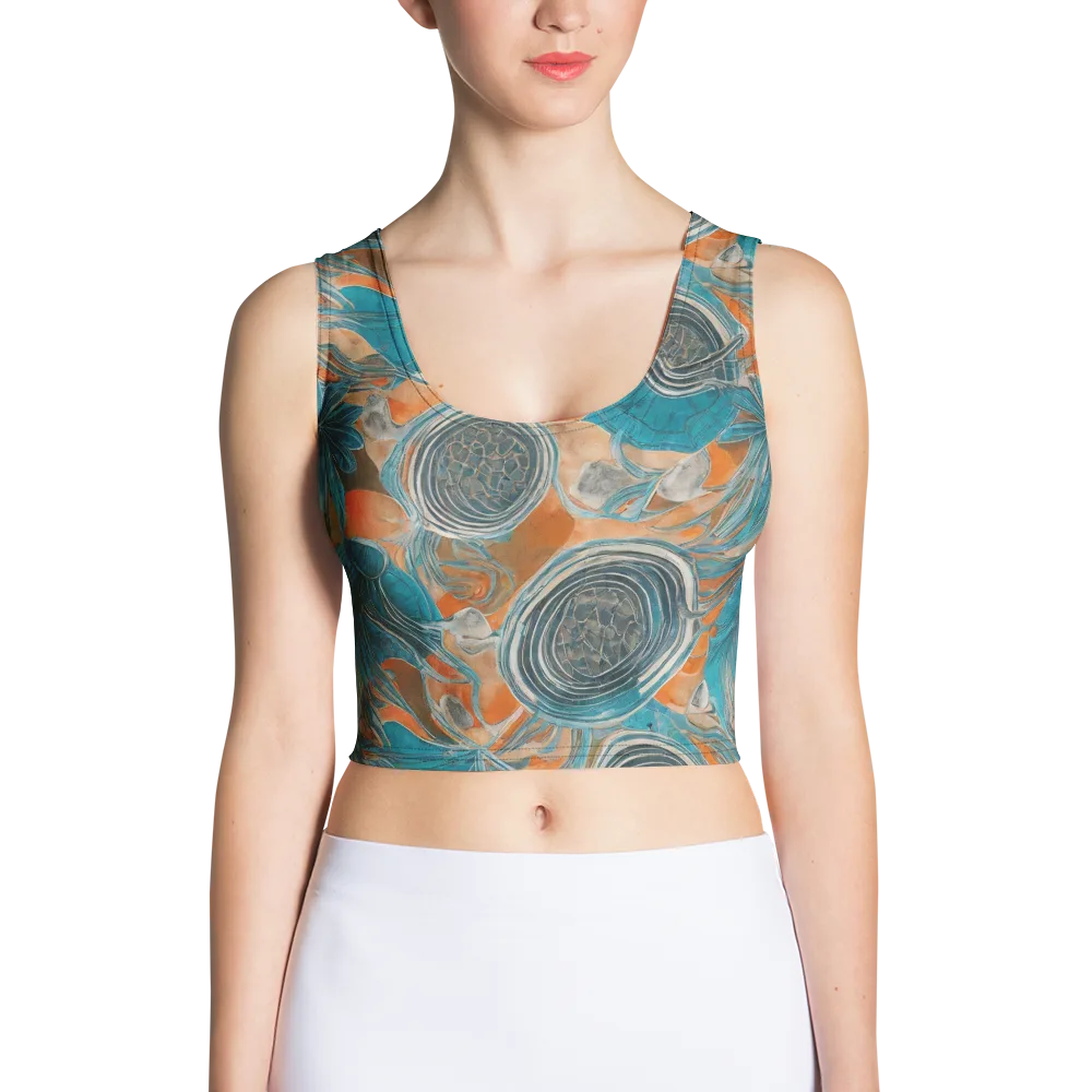 Turquoise Undertow on Crop Top — Front