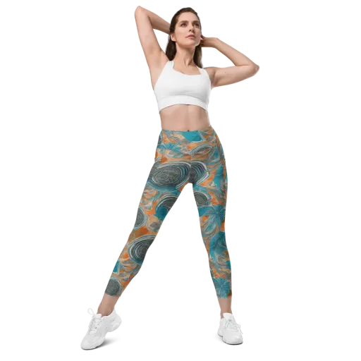 Turquoise Undertow on a Leggings with Pockets
