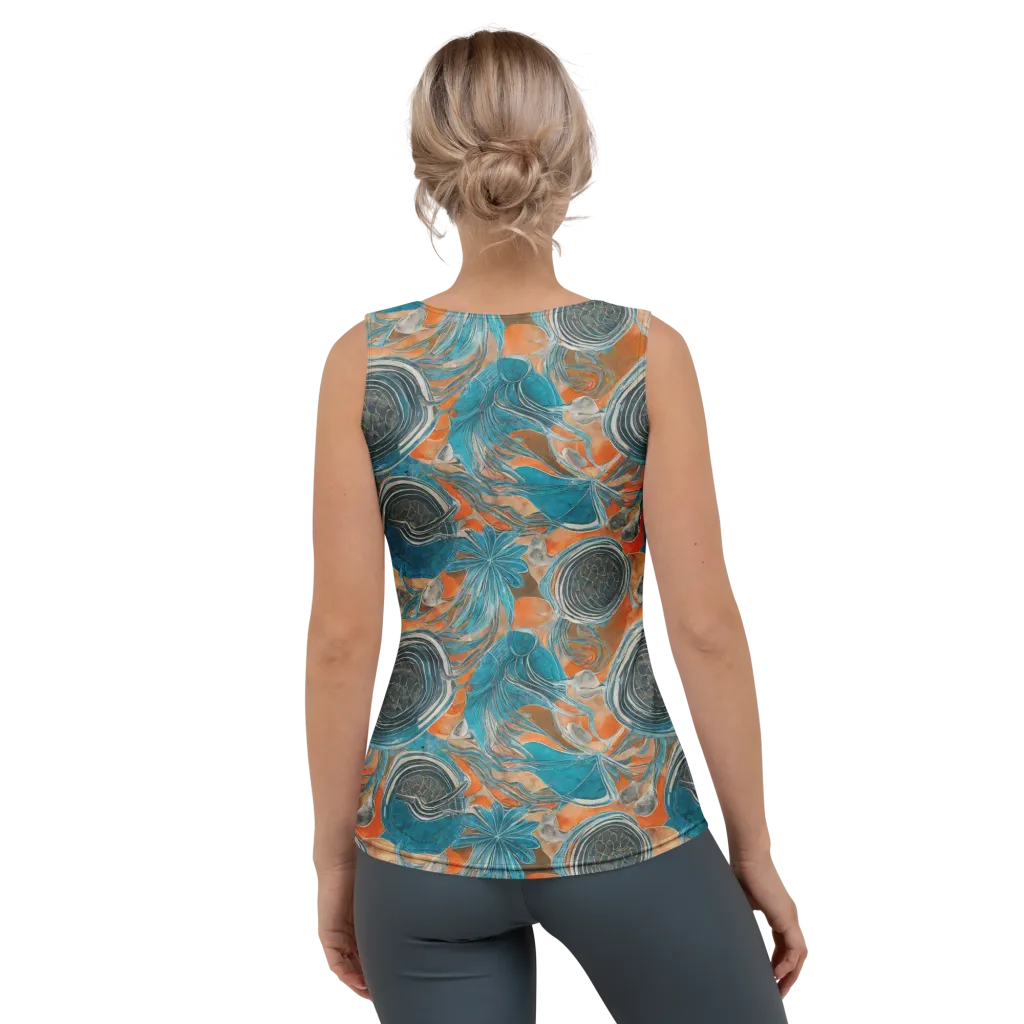 Turquoise Undertow on Women's Tank Top — Back