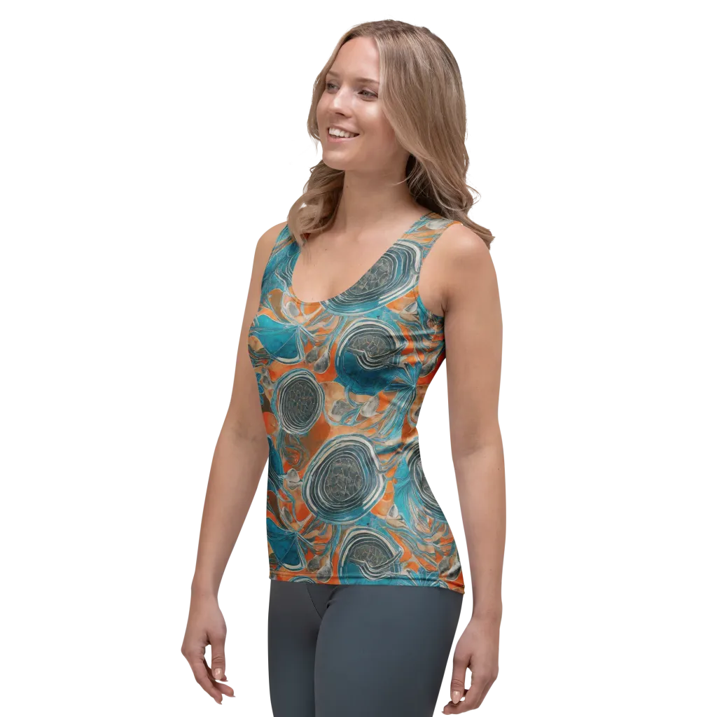 Turquoise Undertow on Women's Tank Top — Left Front