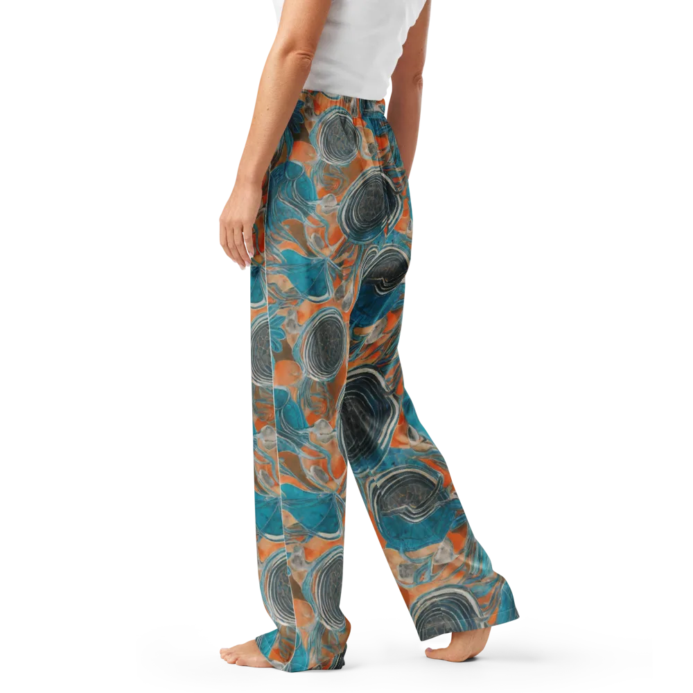 Turquoise Undertow on Women's Pajama Pants — Left