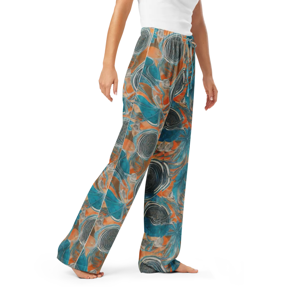 Turquoise Undertow on Women's Pajama Pants — Right Front