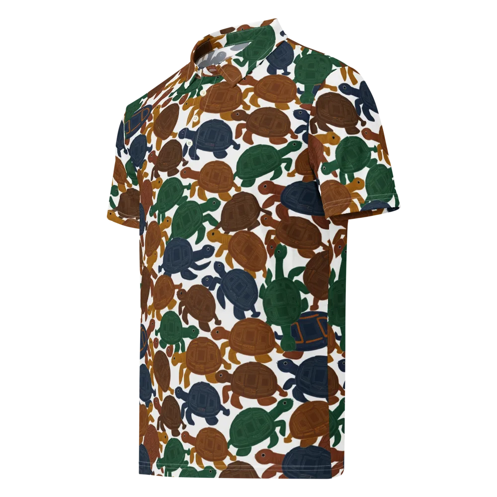 Carapace Club on Men's Slim Fit Polo Shirt — Left Front