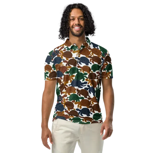 Carapace Club on a Men's Slim Fit Polo Shirt