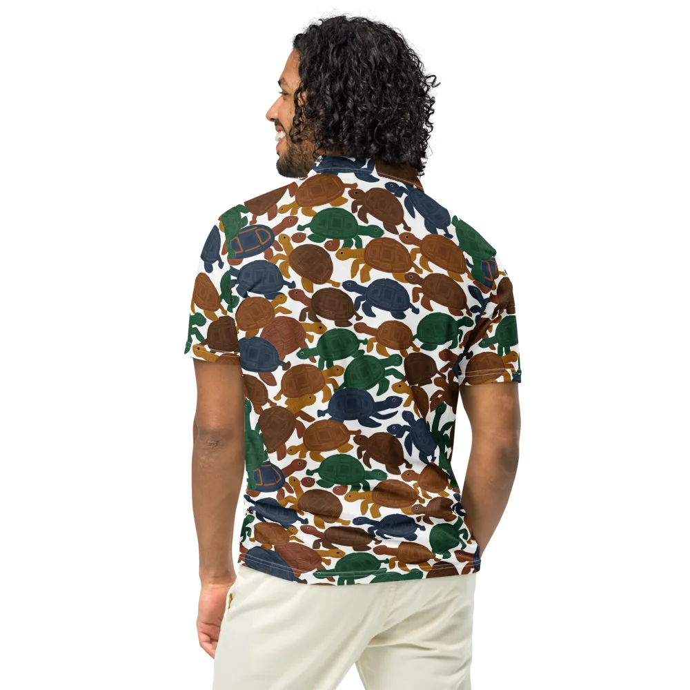 Carapace Club on Men's Slim Fit Polo Shirt — Back
