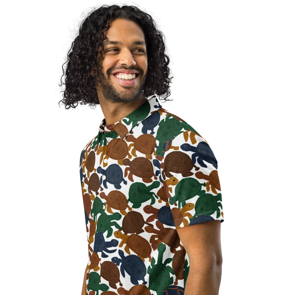 Carapace Club on Men's Slim Fit Polo Shirt — Left Front