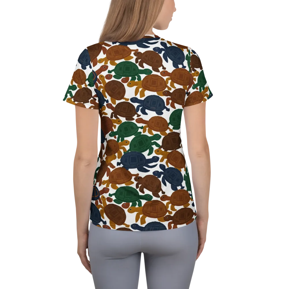 Carapace Club on Women's Athletic T-Shirt — Back