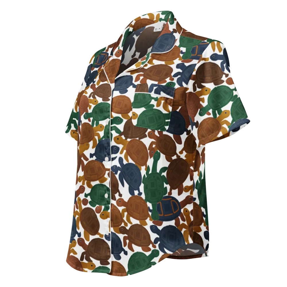 Carapace Club on Women's Short Sleeve Pajama Top — Left Front
