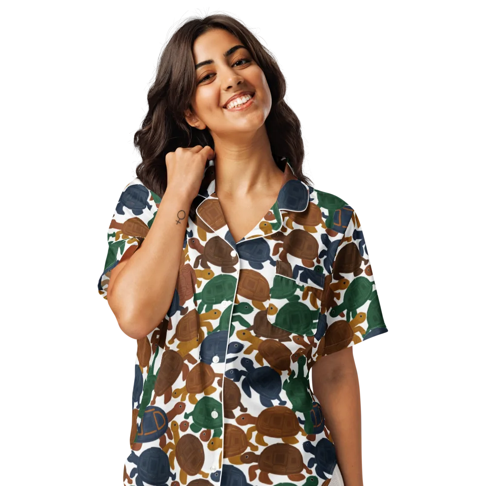 Carapace Club on Women's Short Sleeve Pajama Top — Front