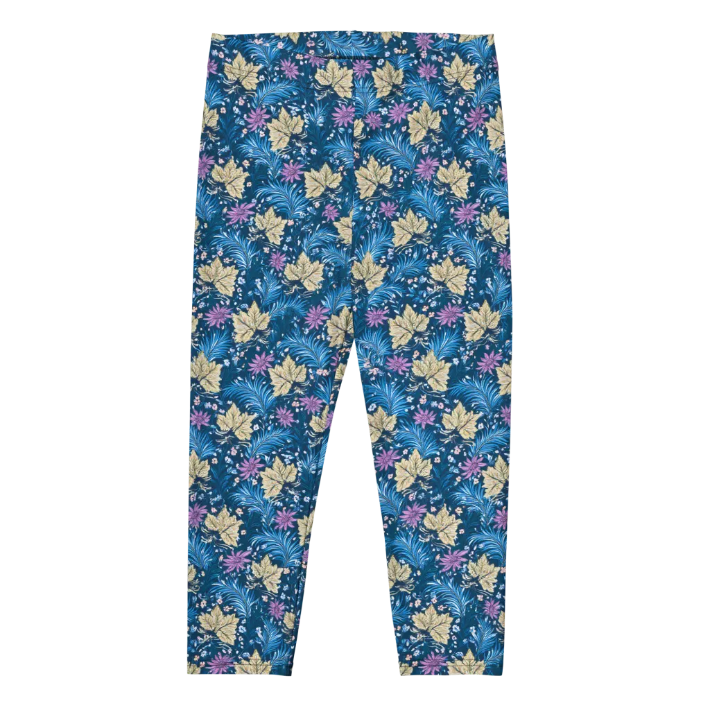 Midnight Meadow on Capri Leggings — Front