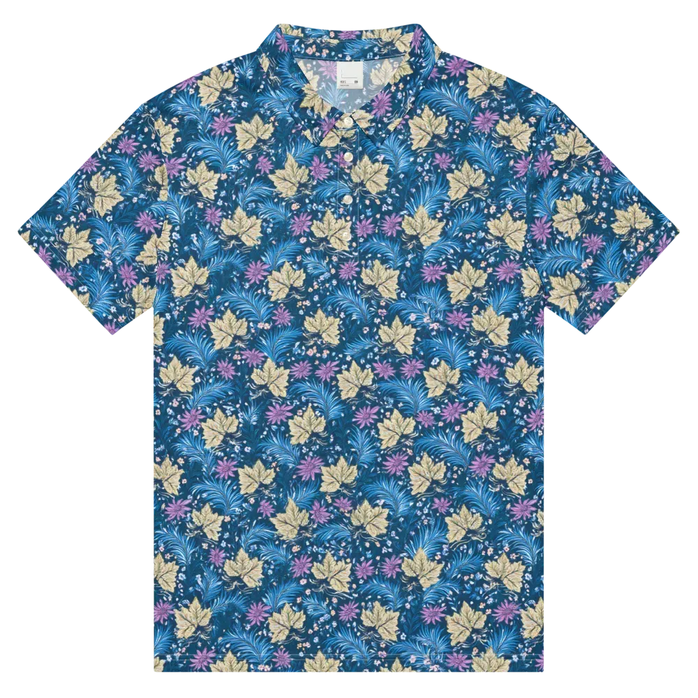 Midnight Meadow on Men's Slim Fit Polo Shirt — Front
