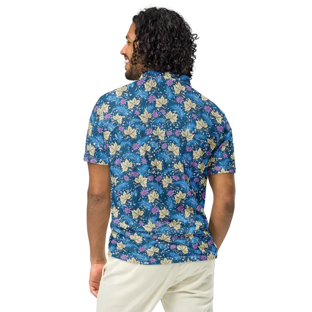 Midnight Meadow on Men's Slim Fit Polo Shirt — Back