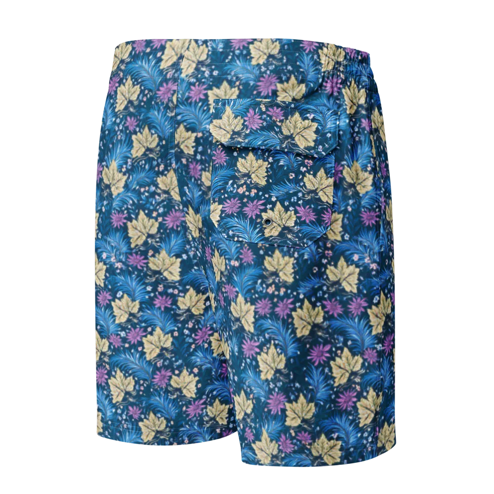 Midnight Meadow on Men's Board Shorts — Back