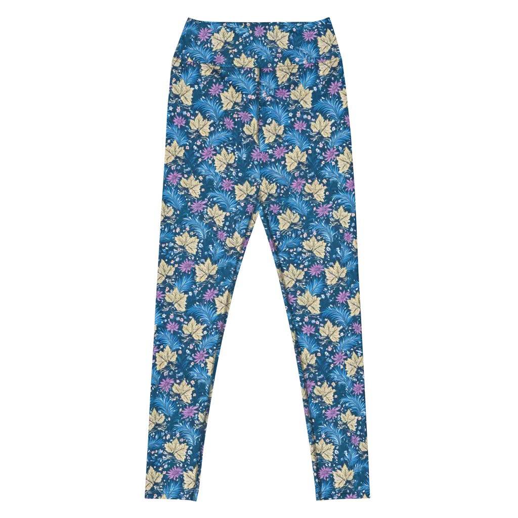 Midnight Meadow on Yoga Leggings — Front