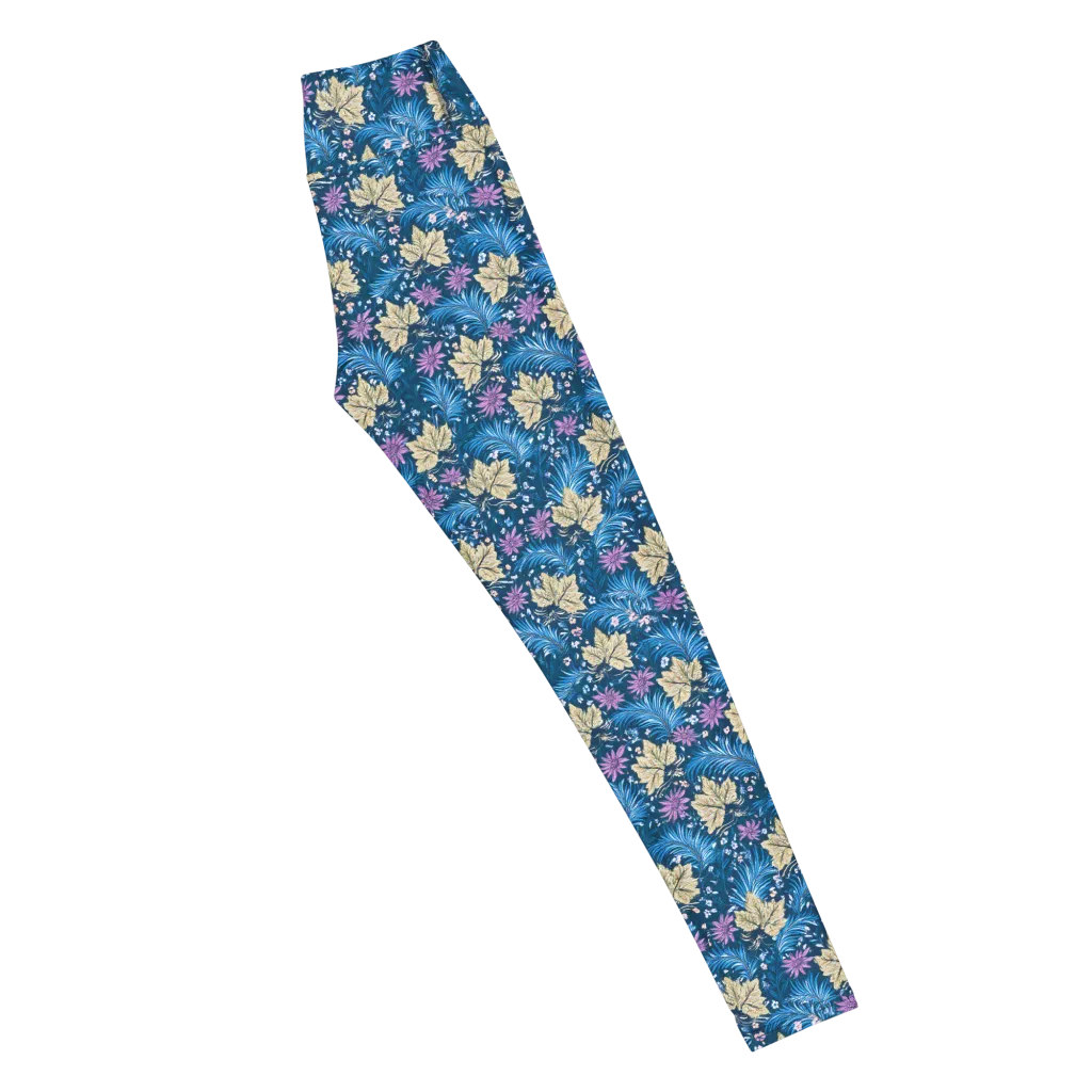 Midnight Meadow on Yoga Leggings — Right