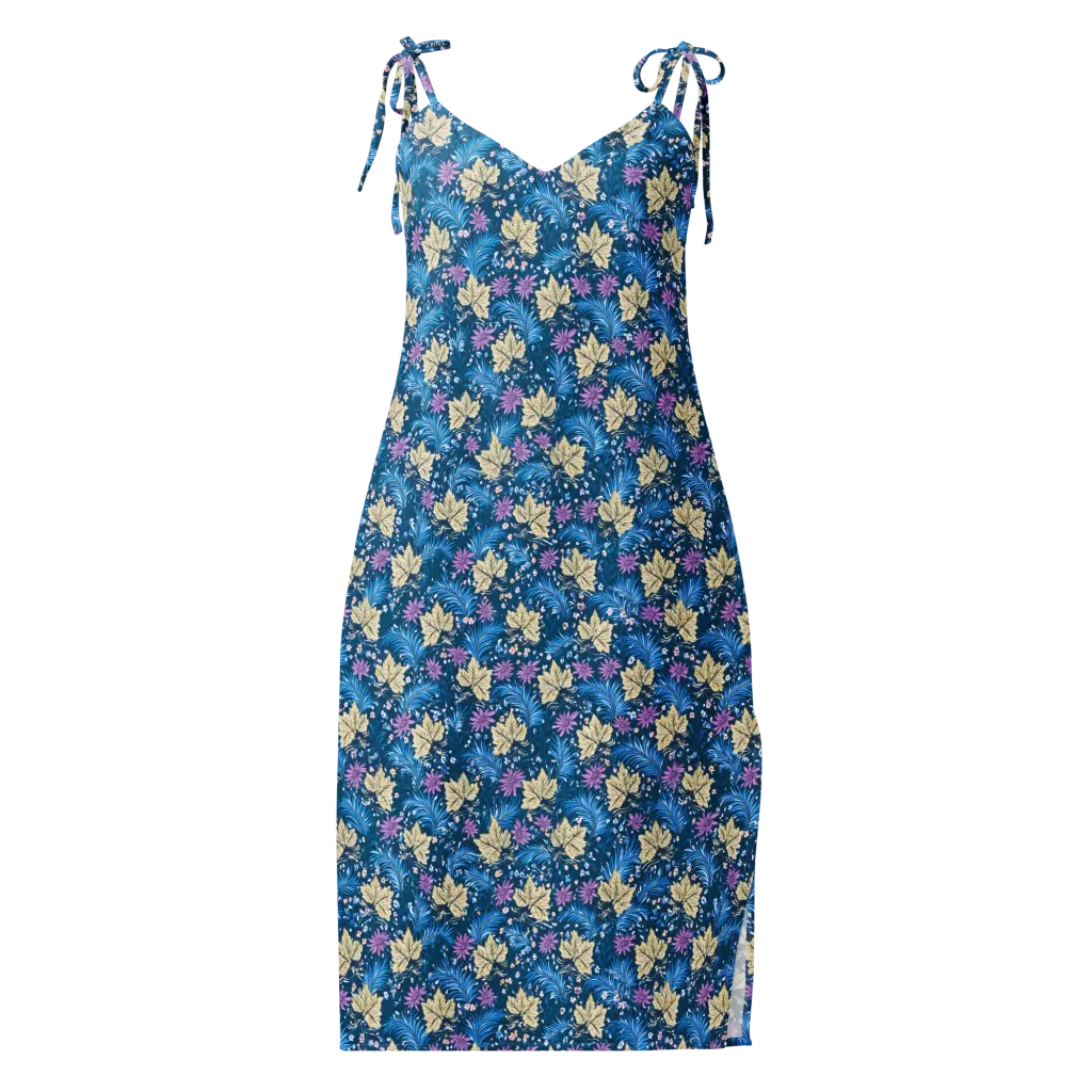 Midnight Meadow on Slip Dress — Front