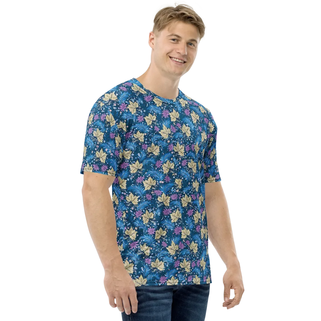 Midnight Meadow on Men's Crew Neck T-Shirt — Right