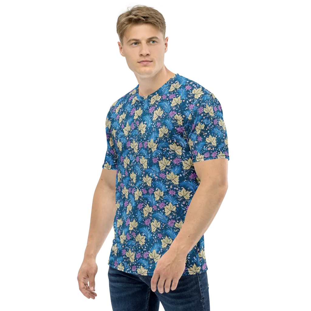 Midnight Meadow on Men's Crew Neck T-Shirt — Left