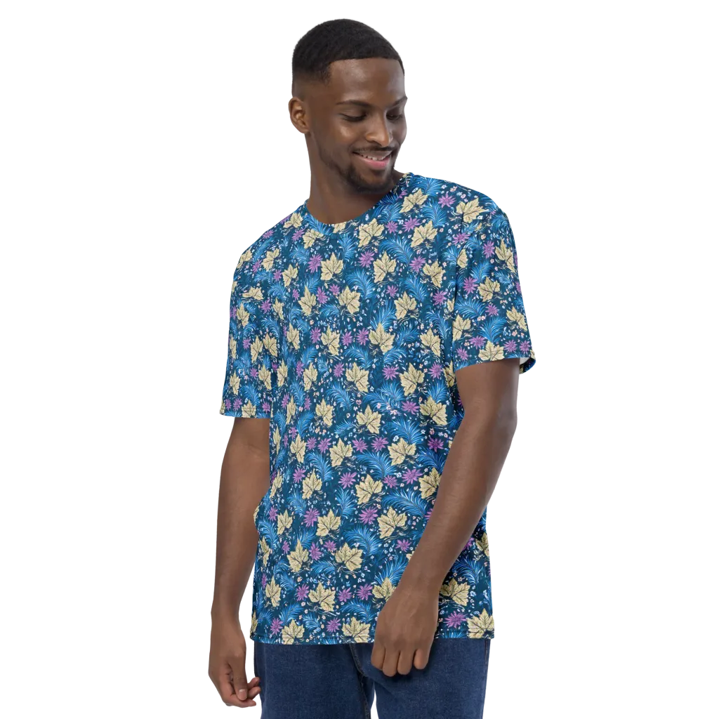 Midnight Meadow on Men's Crew Neck T-Shirt — Left