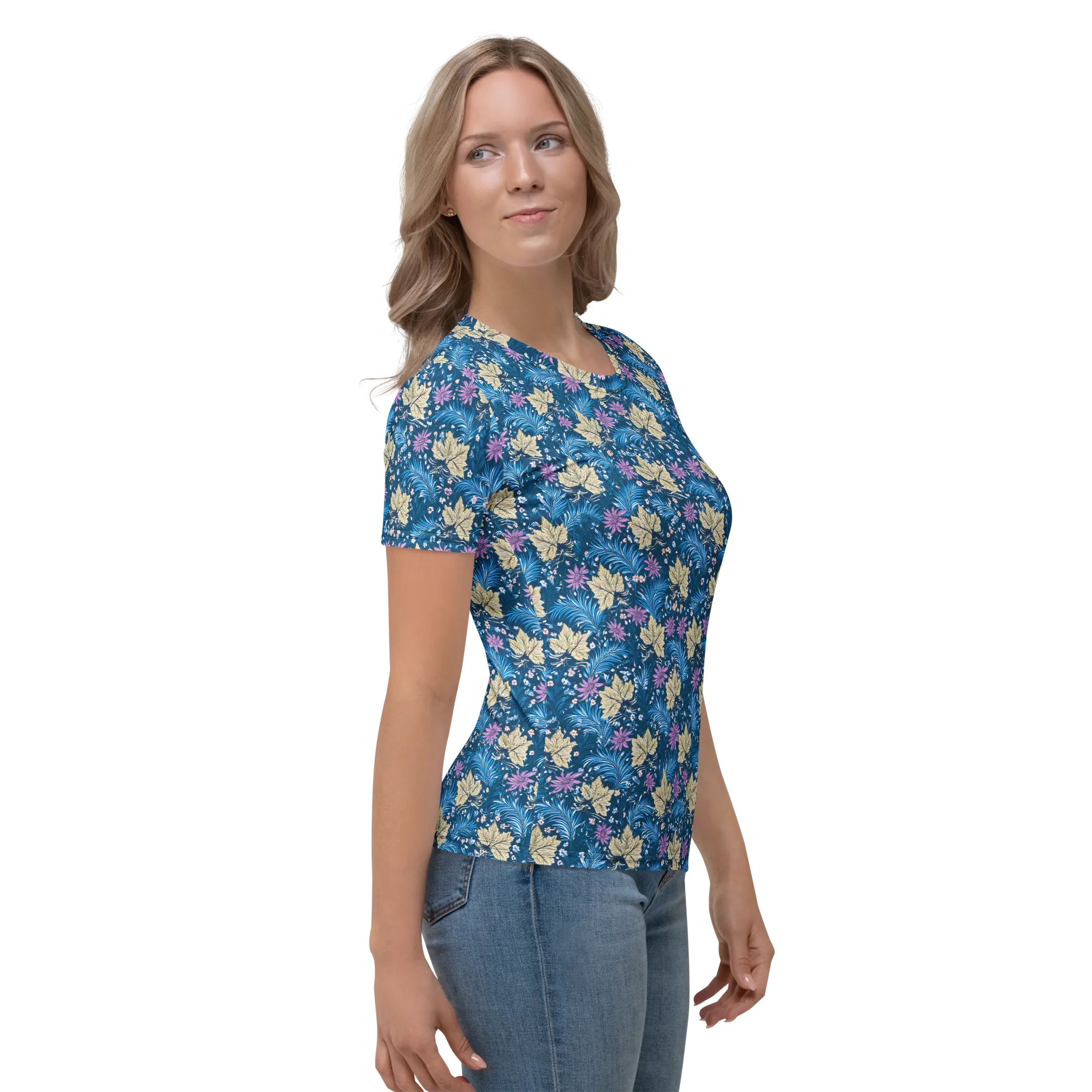 Midnight Meadow on Women's Crew Neck T-Shirt — Right