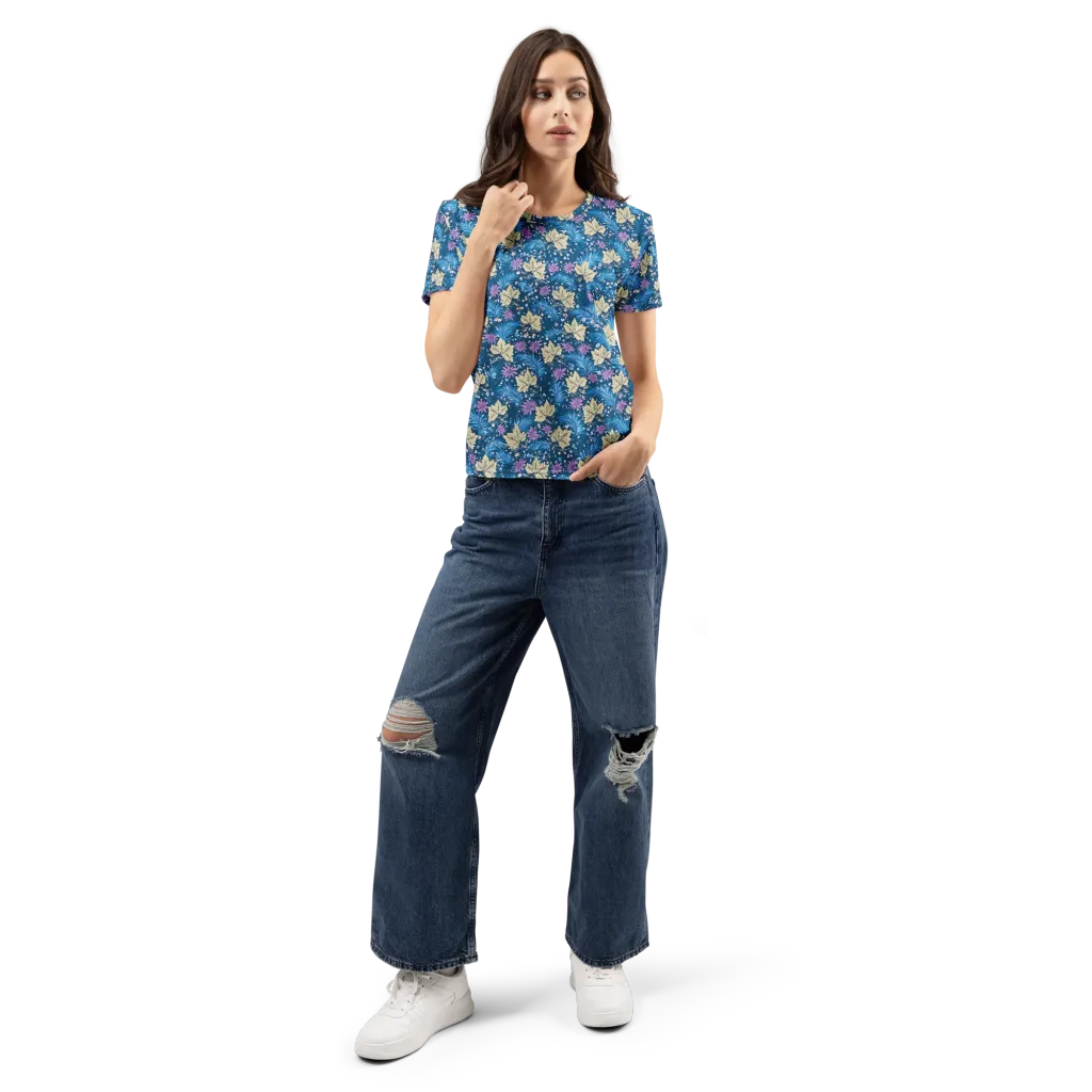 Midnight Meadow on Women's Crew Neck T-Shirt — Front