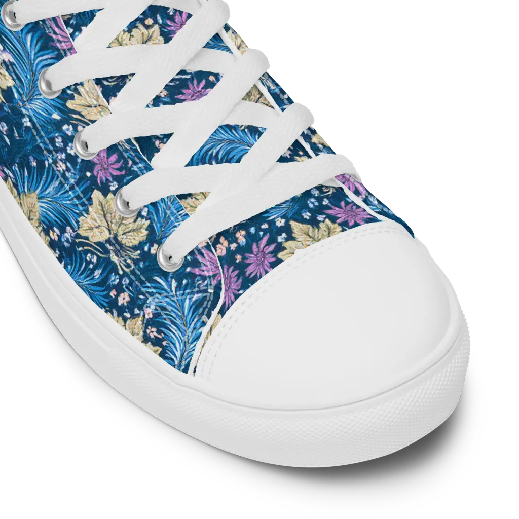 Midnight Meadow on Women's High Top Canvas Shoes — Product details