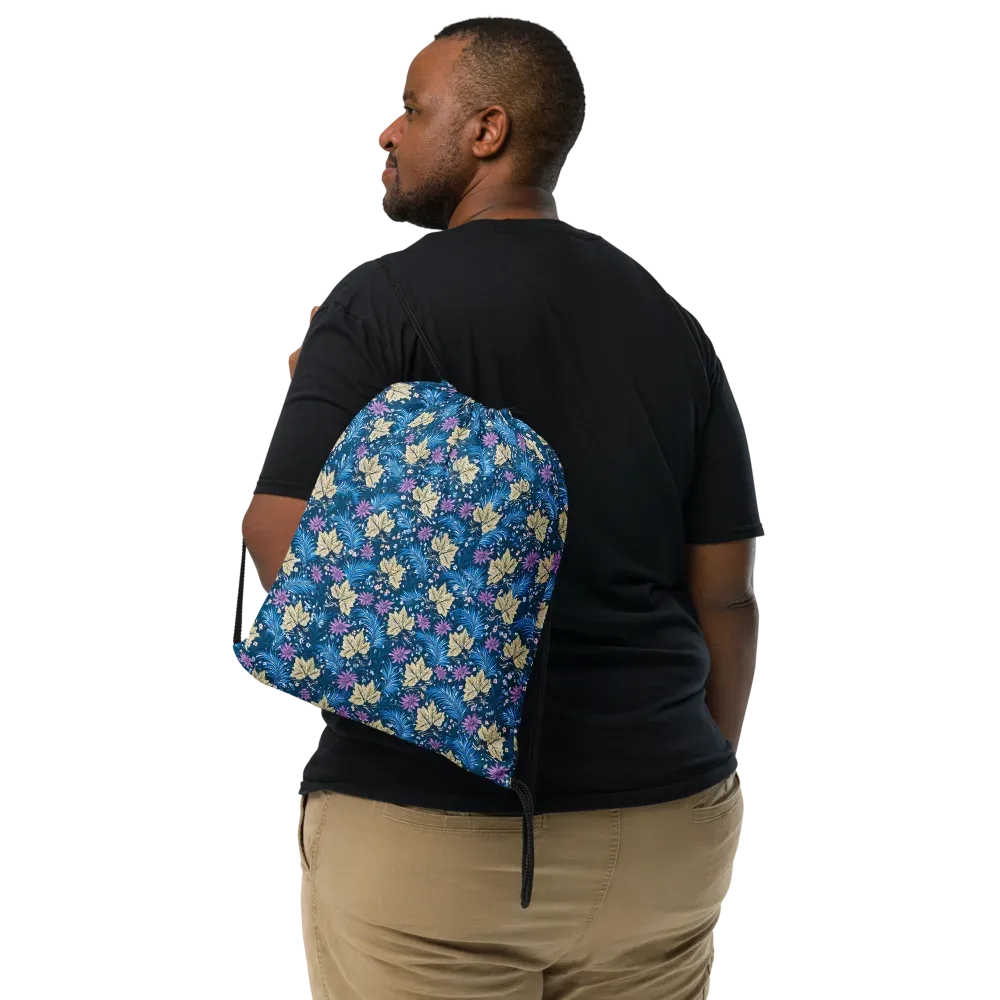 Midnight Meadow on Drawstring Bag — Front