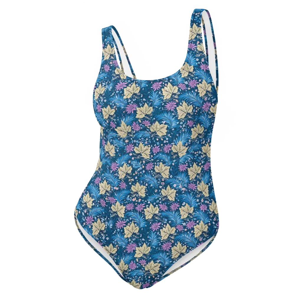 Midnight Meadow on One-Piece Swimsuit — Front