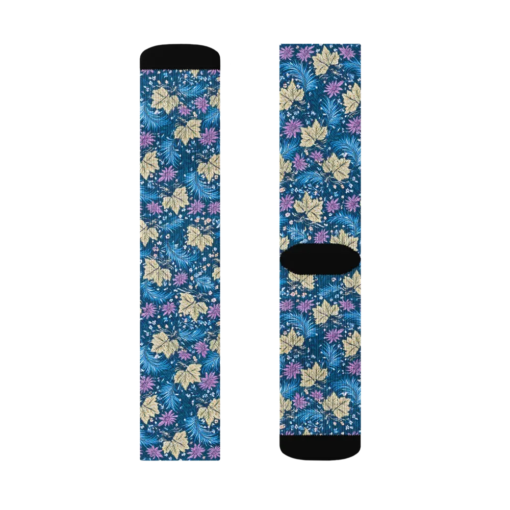 Midnight Meadow on Socks — Right Sock