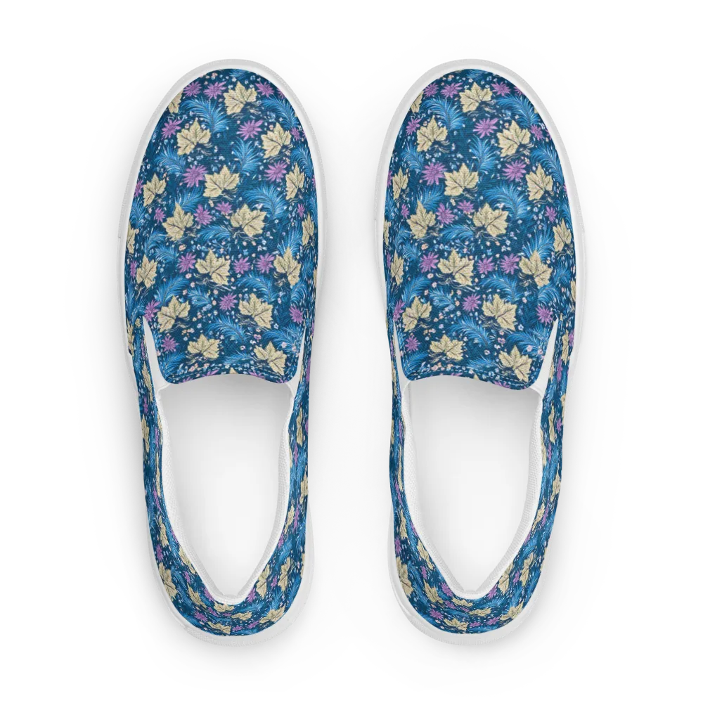 Midnight Meadow on Women's Slip-On Canvas Shoes — Front