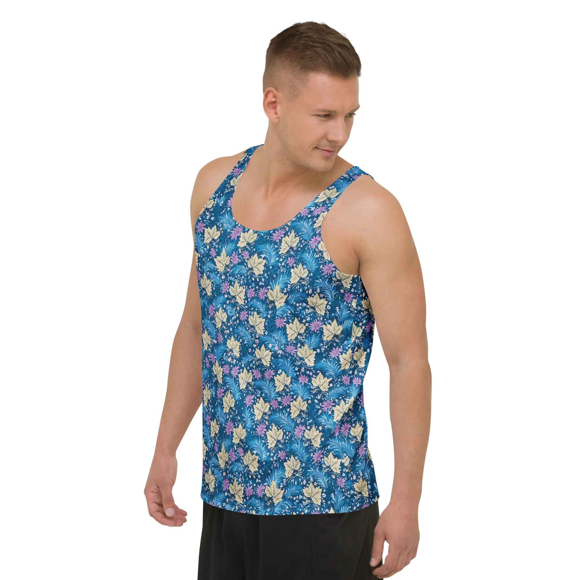 Midnight Meadow on Men's Tank Top — Left Front