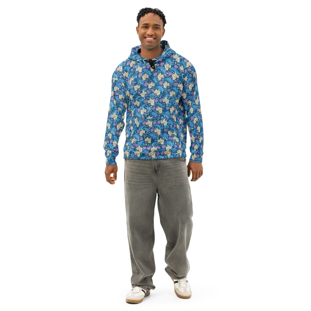 Midnight Meadow on Cotton Hoodie — Front