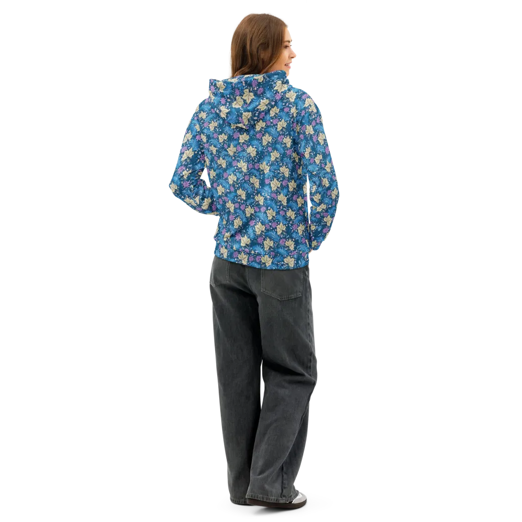 Midnight Meadow on Cotton Hoodie — Back