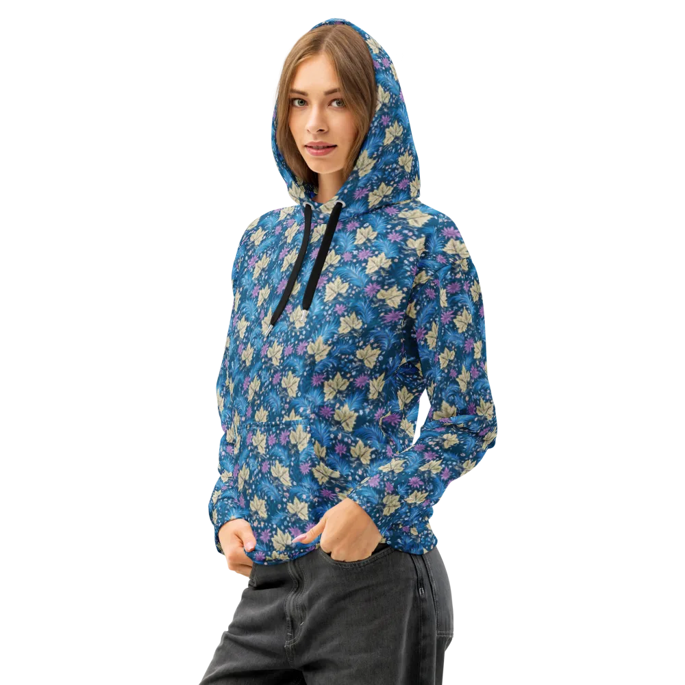 Midnight Meadow on Cotton Hoodie — Left Front