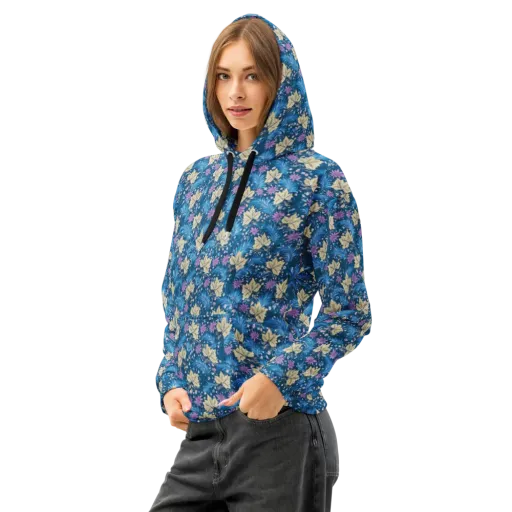 Midnight Meadow on a Cotton Hoodie