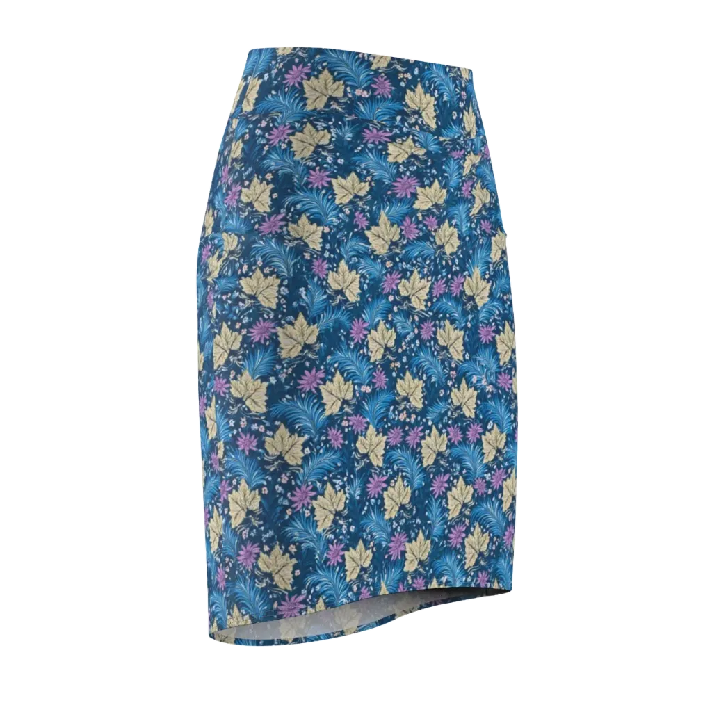 Midnight Meadow on Pencil Skirt — Front Side