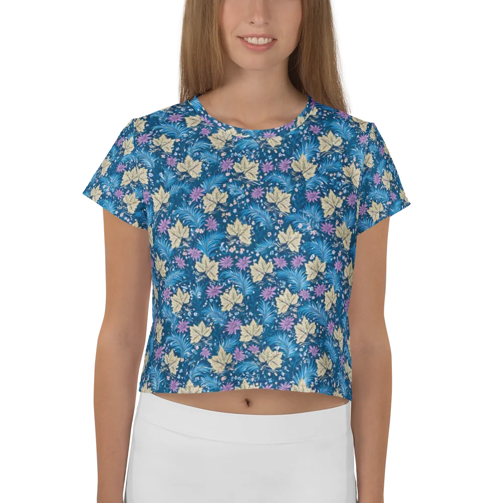 Midnight Meadow on Crop Tee — Front