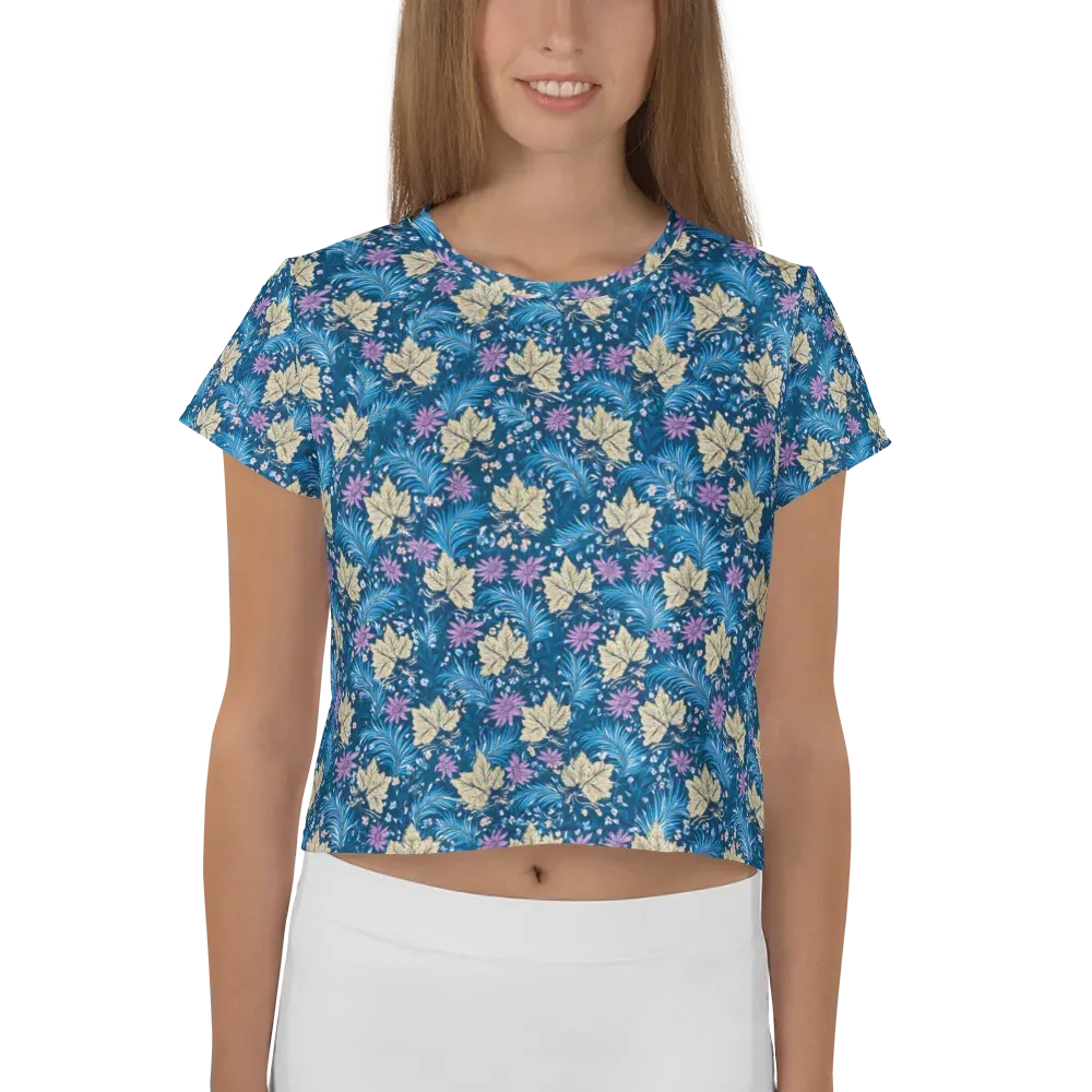 Midnight Meadow on Crop Tee — Front