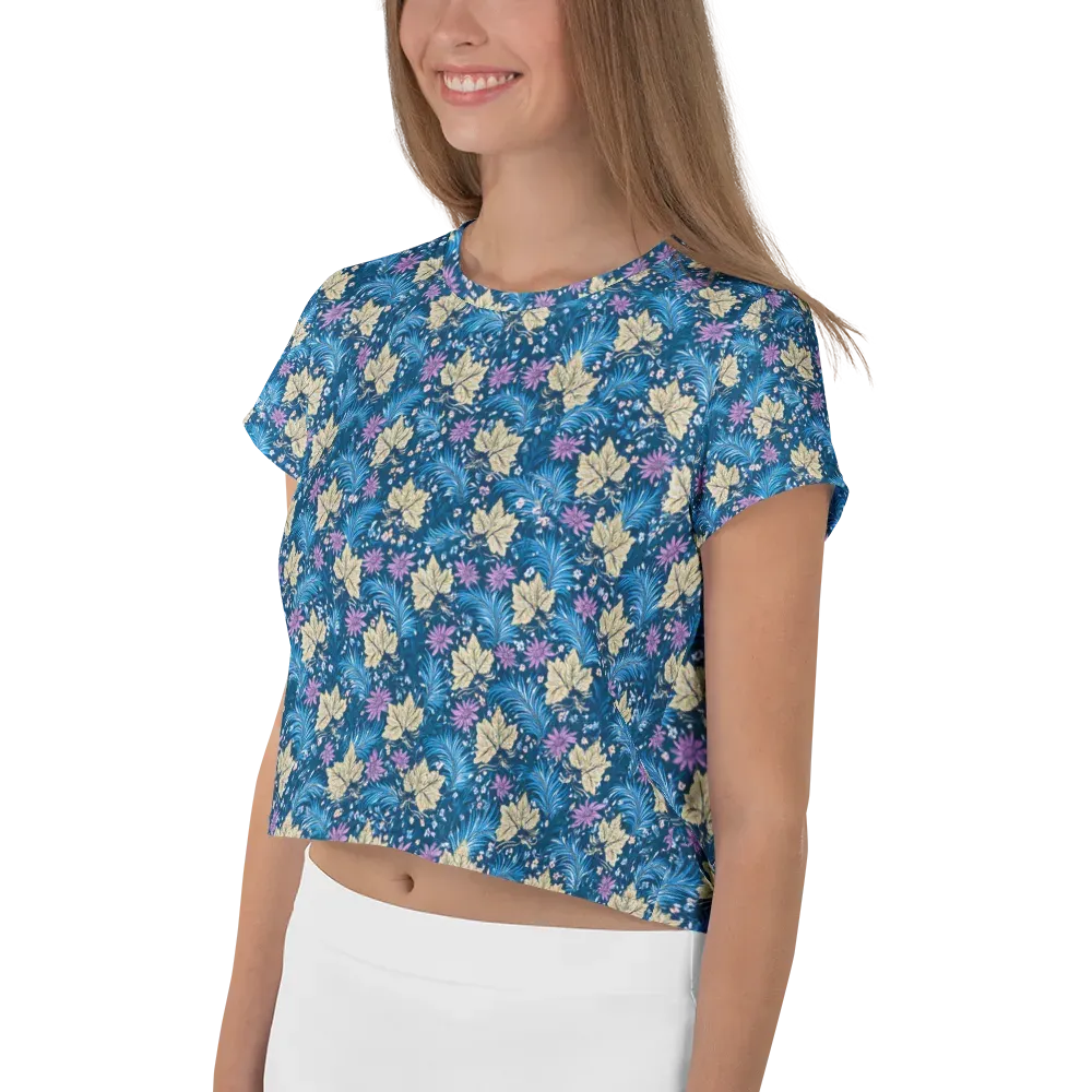 Midnight Meadow on Crop Tee — Left