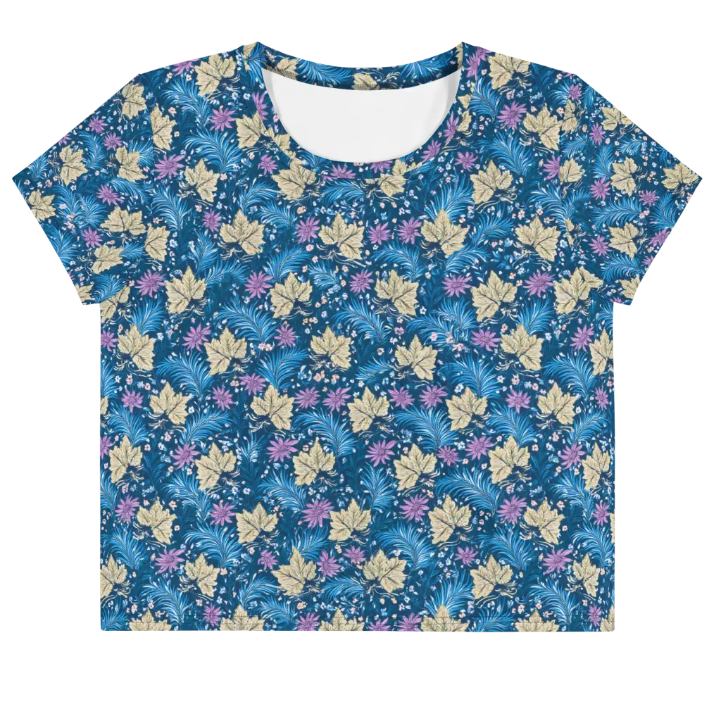 Midnight Meadow on Crop Tee — Front