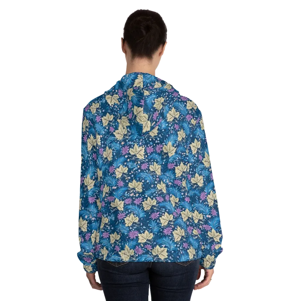 Midnight Meadow on Women's Full-Zip Hoodie — Back On Person