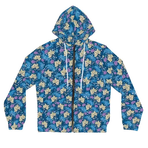 Midnight Meadow on a Women's Full-Zip Hoodie