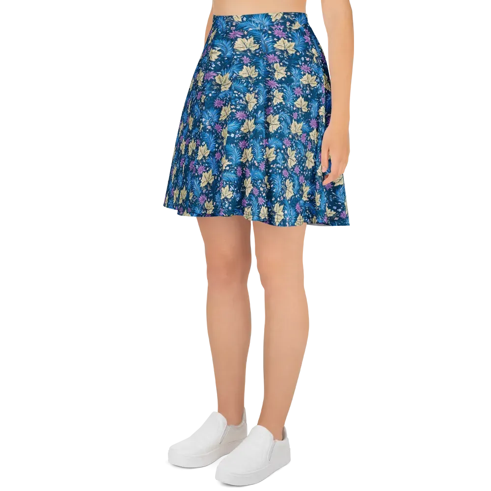 Midnight Meadow on Skater Skirt — Left
