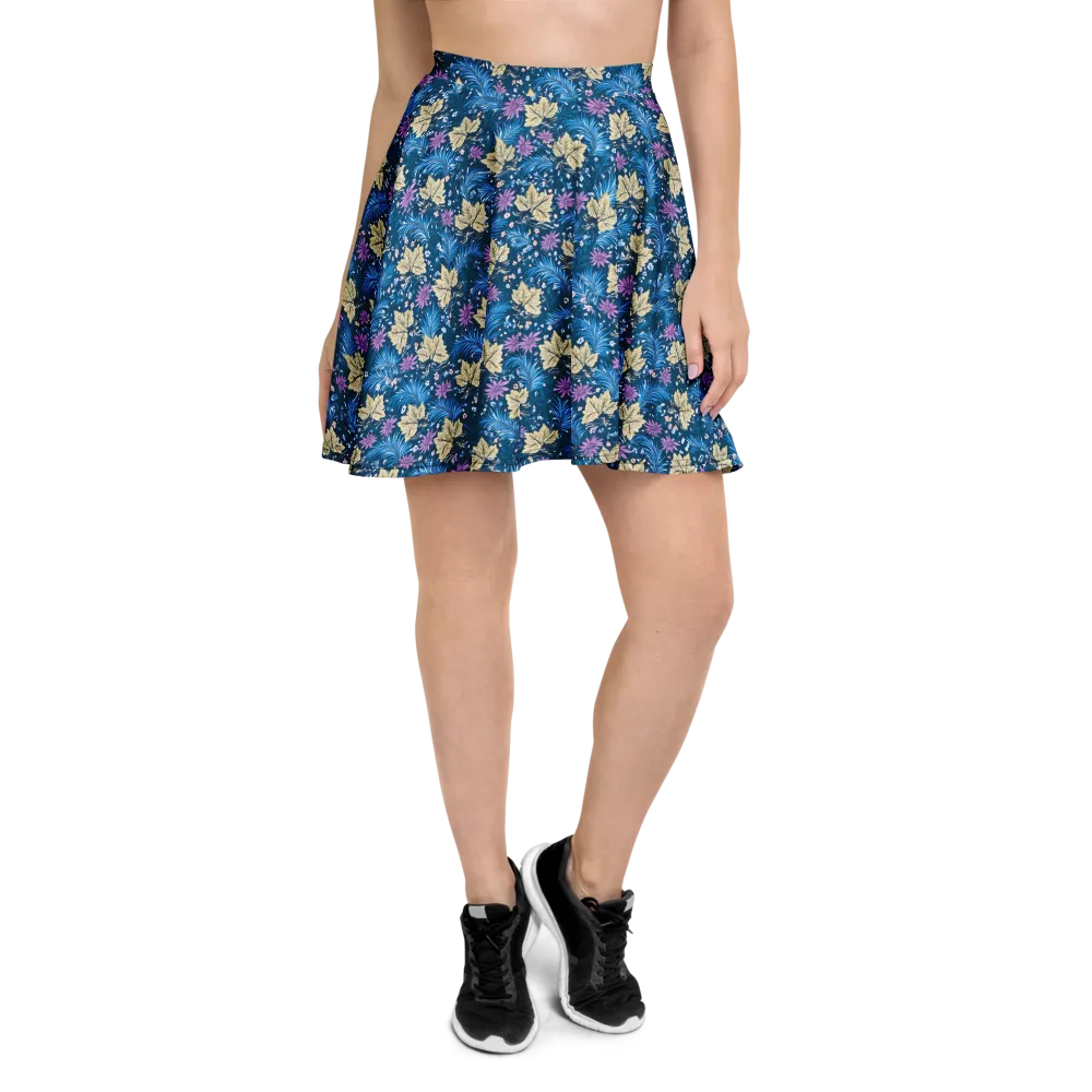 Midnight Meadow on Skater Skirt — Front