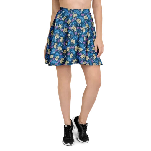 Midnight Meadow on a Skater Skirt